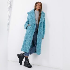 ASOS DESIGN Slouchy Oversized Maxi Coat In Jade-blue